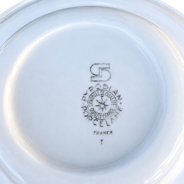 Lot de 6 assiettes creuses anciennes Pyroblan Sarreguemines – Porcelaine hôtelière vitrifiée