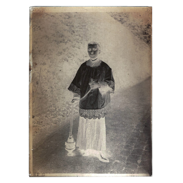 Négatif 18 x 13 / Ancienne photo plaque de verre / Religion - Enfant de Chœur