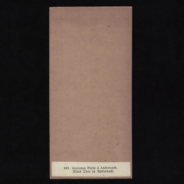 Photo stéréo ancienne A. Braun ( Dornach ) Bords du Rhin / Ancienne Porte à Andernach