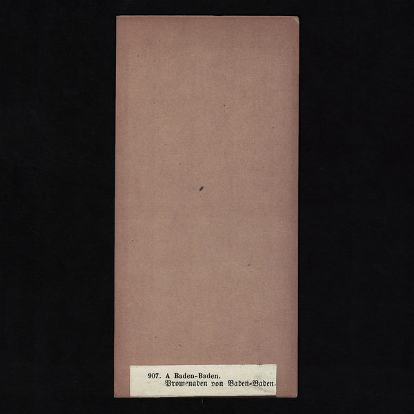 Photo stéréo ancienne A. Braun ( Dornach ) Bords du Rhin / Les Cuisiniers à Baden-Baden