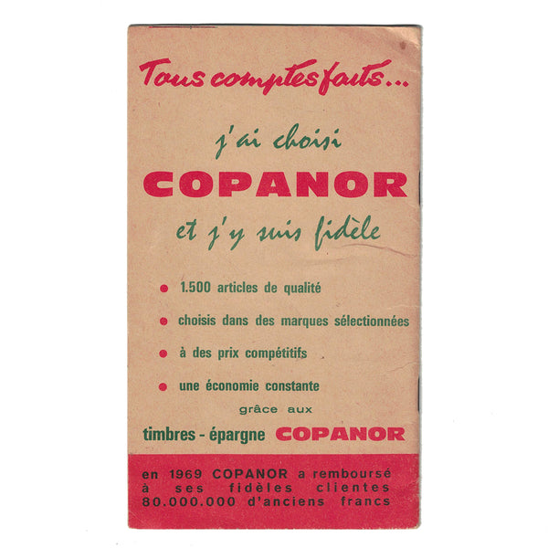 Plaque émaillée publicitaire COPANOR avec carnet épargne – Vintage – Années 1950/1960