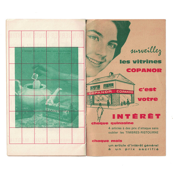 Plaque émaillée publicitaire COPANOR avec carnet épargne – Vintage – Années 1950/1960