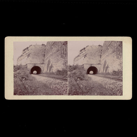 Old stereo photo of SNCF railway tunnel not located