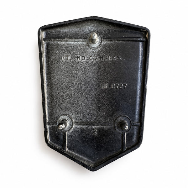 Emblème automobile vintage Austin Mini Leyland en métal – Logo noir et argent