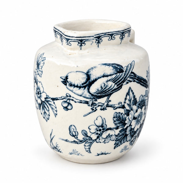 Petit pichet – pot à lait de dînette ancien, faïence de Lunéville, modèle Mésange