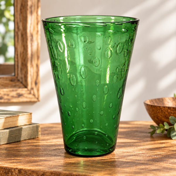 Vase vintage en vetro verde bullicante d’Empoli, Italie, années 1950-1960