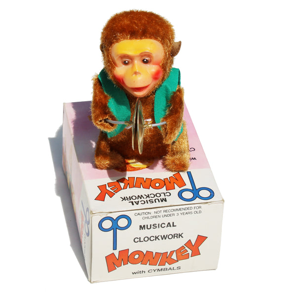 Jouet mécanique ancien singe automate Musical Clockwork Monkey with Cymbals