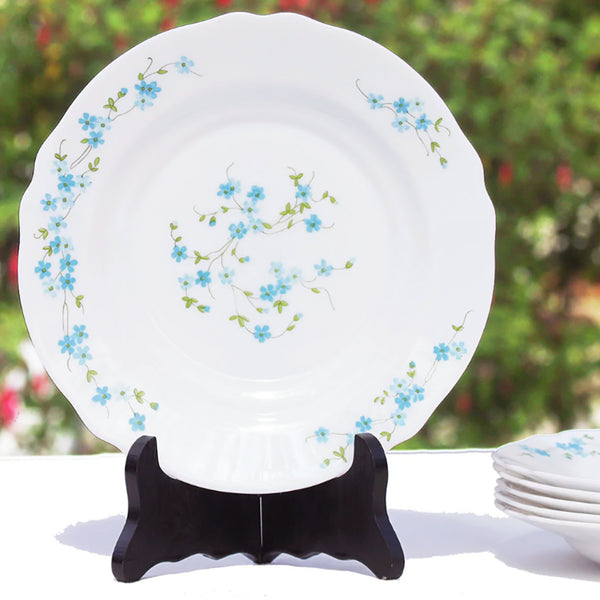 Set of 6 Arcopal soup plates model Veronica Myosotis