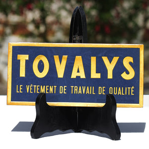 Ancien carton petit publicitaire Tovalys - le vêtement de travail de qualité