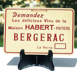 Ancien carton publicitaire de bistrot des vins bergerac de la Maison Habert Poitiers