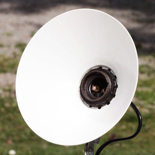 Lampe de bureau d'architecte Aluminor à poser articulée vintage blanche en métal