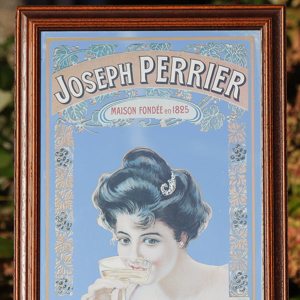 Miroir publicitaire sérigraphié champagne Joseph Perrier