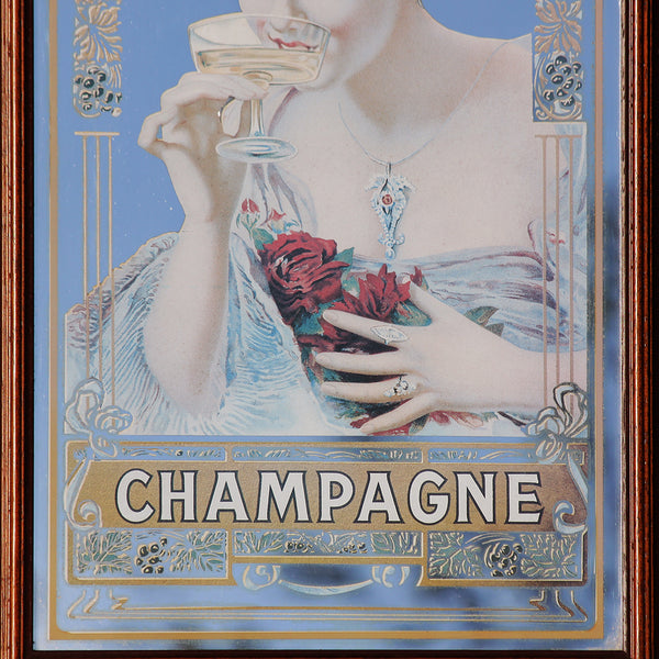 Miroir publicitaire sérigraphié champagne Joseph Perrier