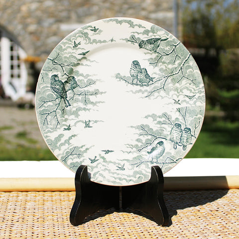 Ancienne assiette plate 21 cm en faïence de U & C Sarreguemines modèle Neige