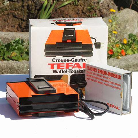 Appareil Tefal vintage Croque-Gaufre électrique orange