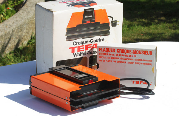 Appareil Tefal vintage Croque-Gaufre électrique orange