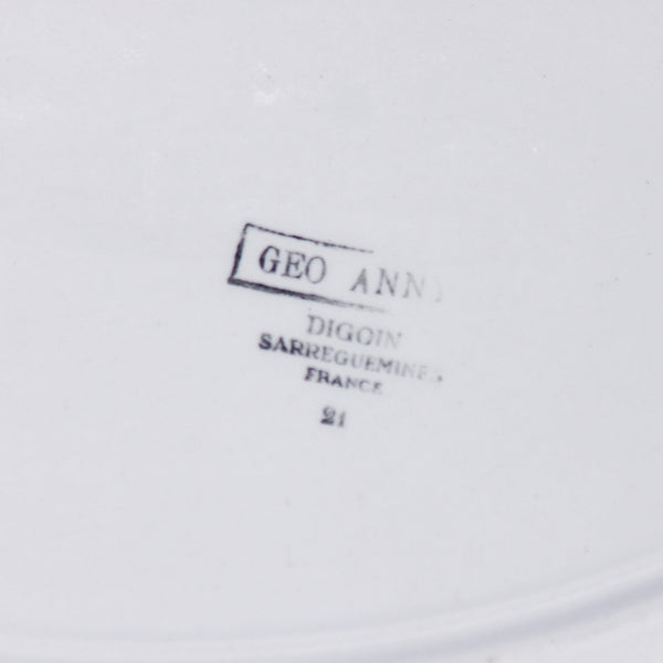 Ancien plat ovale 35.5 cm en faïence de Digoin Sarreguemines modèle Geo Anny