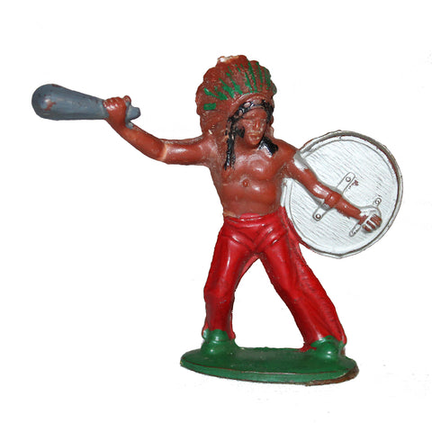Figurine plastique Clairet guerrier / chef indien Far West