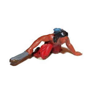 Figurine plastique Clairet guerrier indien qui rampe Far West