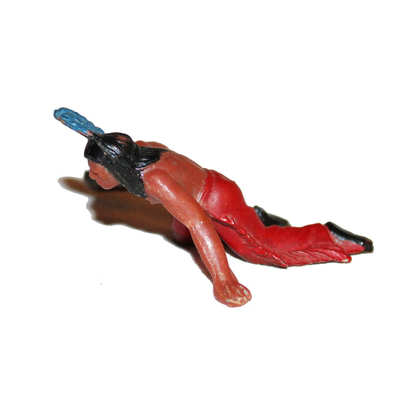 Figurine plastique Clairet guerrier indien qui rampe Far West