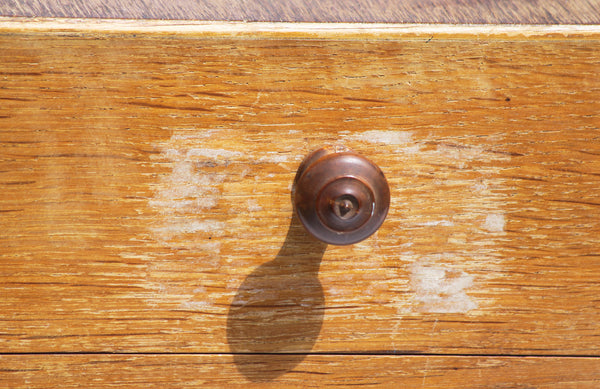 Ancienne grande boîte à fiches de bureau 40 cm en bois