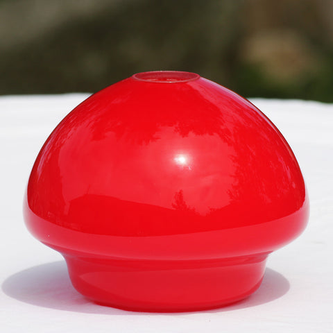 Globe de suspension / lustre champignon vintage en verre style Murano rouge space age