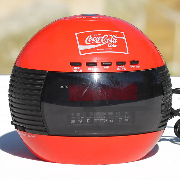 Radio réveil publicitaire Coca-Cola vintage d'inspiration Space Age