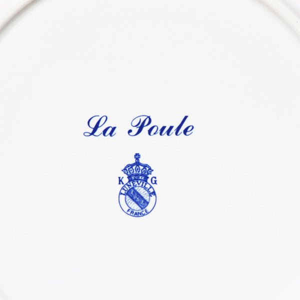 Ensemble de 6 assiettes plates 21.5 cm en faïence de K.G. Lunéville modèle " La Poule "