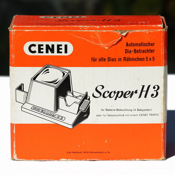 Visionneuse automatique de diapositives vintage Cenei Scoper H3 en boîte