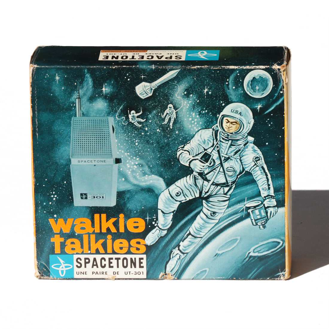 Jouet vintage paire de Talkie-Walkies Spacetone UT-301 en boîte