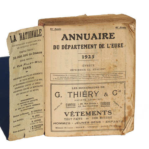 Ancien petit bottin annuaire du département de l'Eure 1925