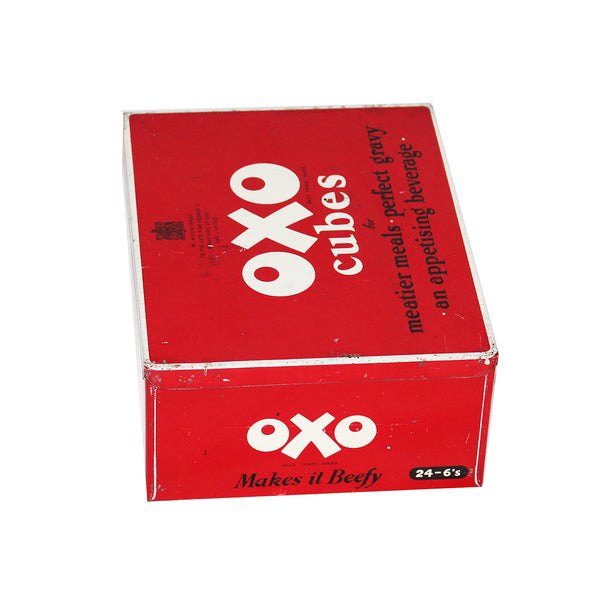 Boîte publicitaire vintage vide OXO cubes Lunch Box en tôle lithographiée