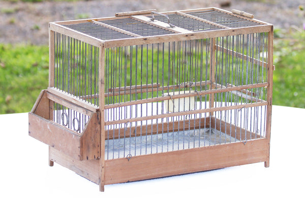 Old wooden bird cage from the mid-20th century