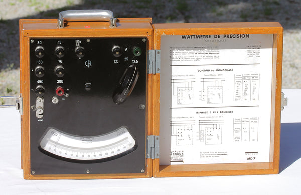 Ancien wattmètre de précision astatique MD7 Chauvin Arnoux