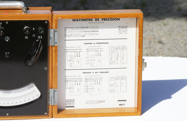 Ancien wattmètre de précision astatique MD7 Chauvin Arnoux