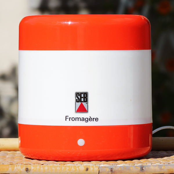 Fromagère électrique vintage orange & blanche Seb en boîte