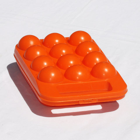 Boîte à œufs vintage en plastique orange ( pour 12 )