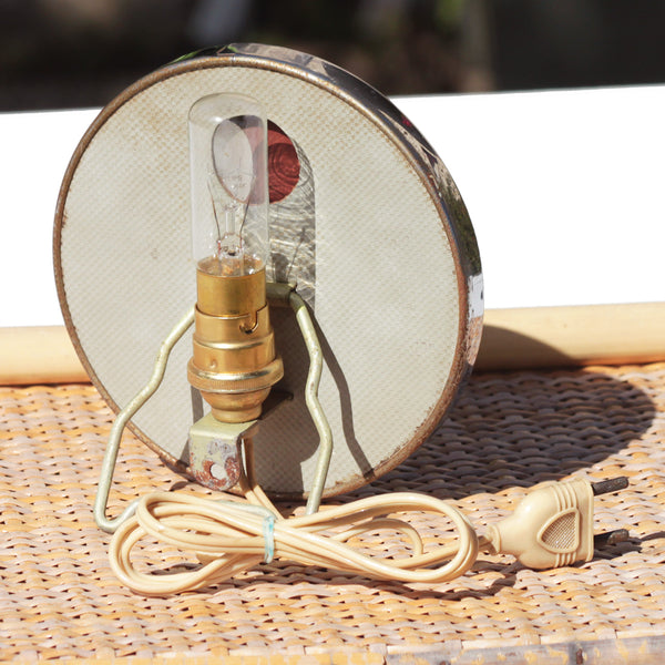 Ancien miroir loupe de barbier style Brot Mirophar éclairant à poser ou mural