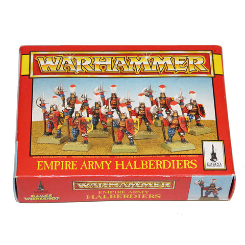 Boîte vintage de 10 figurines peintes Warhammer Hallebardiers Impériaux Games Workshop