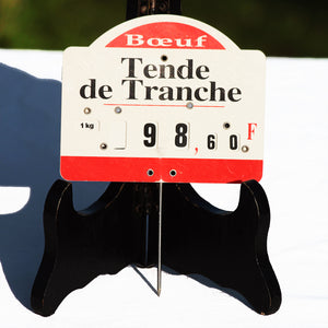 Étiquette de boucherie vintage prix Boeuf Tende de Tranche