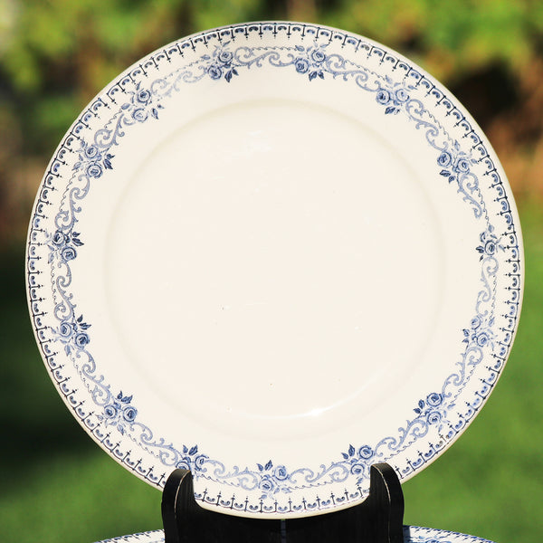 Ensemble de 6 assiettes plates en faïence Hte Boulenger & Cie Choisy le Roi modèle Parmentier