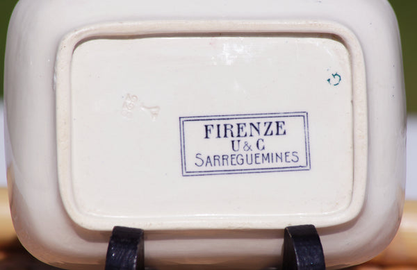 Ancien porte savon en faïence de U & C Sarreguemines modèle Firenze