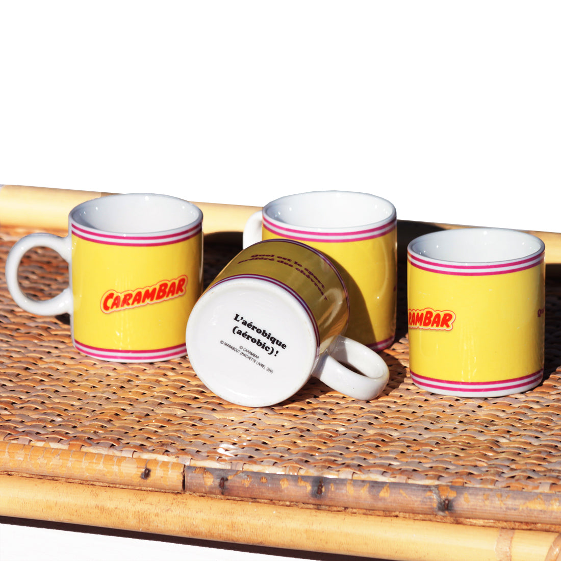 Ensemble de 4 tasses à café publicitaires Carambar