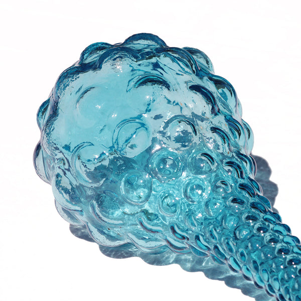 Carafe italienne en verre d'Empoli vintage coloris bleu 50.5 cm