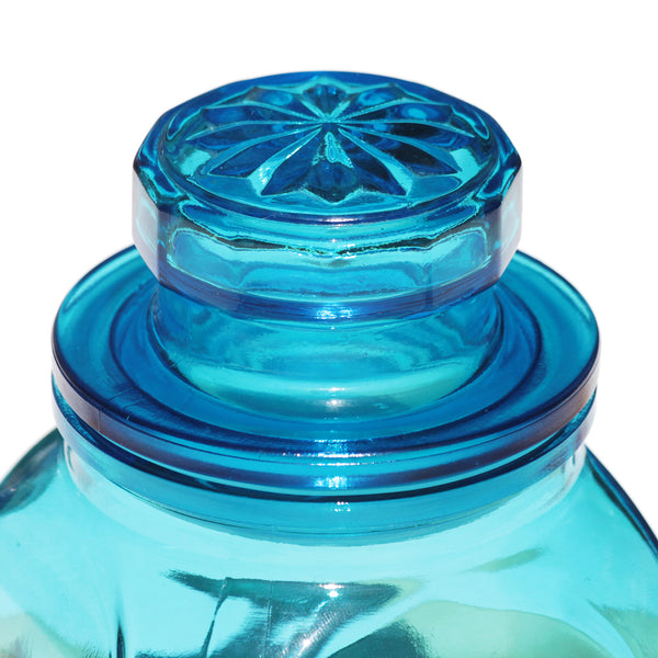 Pot / flacon / bocal d'apothicaire vintage en verre bleu avec bouchon 250 ml