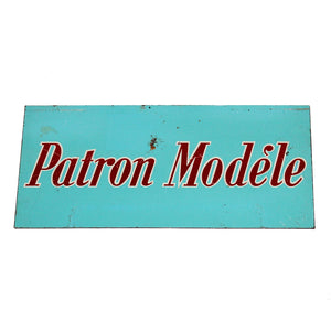 Petite plaque de présentoir en tôle non émaillée Patron Modèle couture