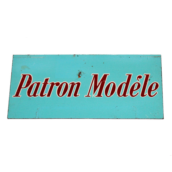 Petite plaque de présentoir en tôle non émaillée Patron Modèle couture