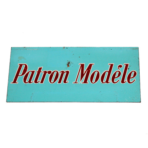 Petite plaque de présentoir en tôle non émaillée Patron Modèle couture