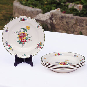 Ensemble de 5 assiettes creuses anciennes Villeroy & Boch Mettlach modèle 1562 Alt Strassburg