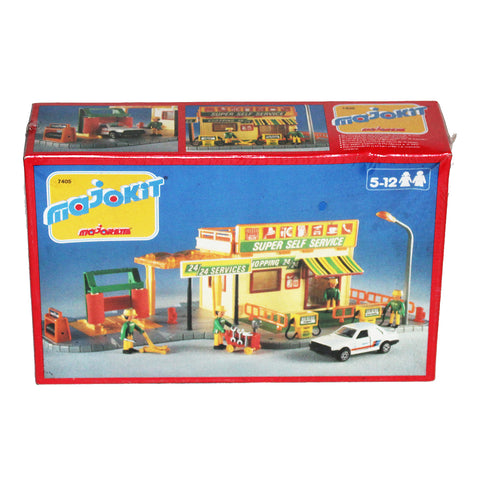 Boîte de jeu vintage Majorette Majokit # 7405 Super Self Service sous blister